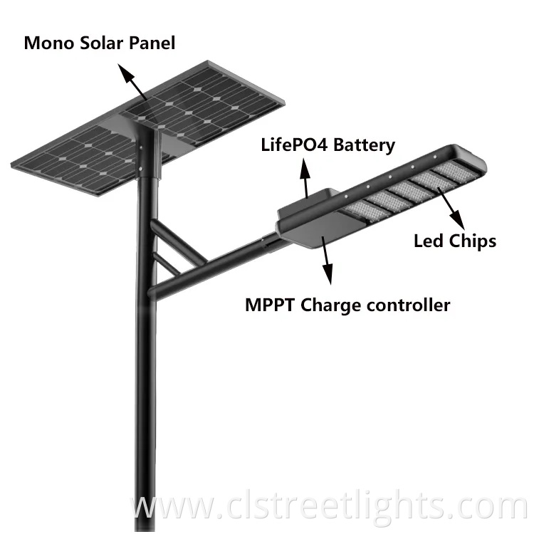30W 40W 50W 60W 80W 100W High Quality LED Solar Street Light Split Type with Aluminum Outshell